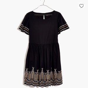 Embroidered Eyelet Puff-sleeve mini dress